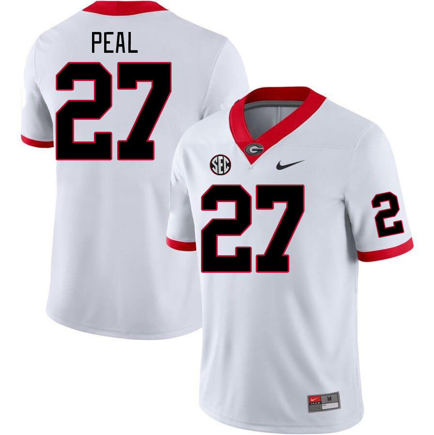 Men #27 Chris Peal Georgia Bulldogs College Football Jerseys Stitched-White